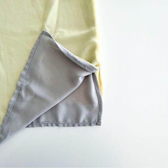 Olive & Oak Tank Shell Yellow Gray Chest Pocket Pullover Blouse High-Low Size S - Picture 5 of 8